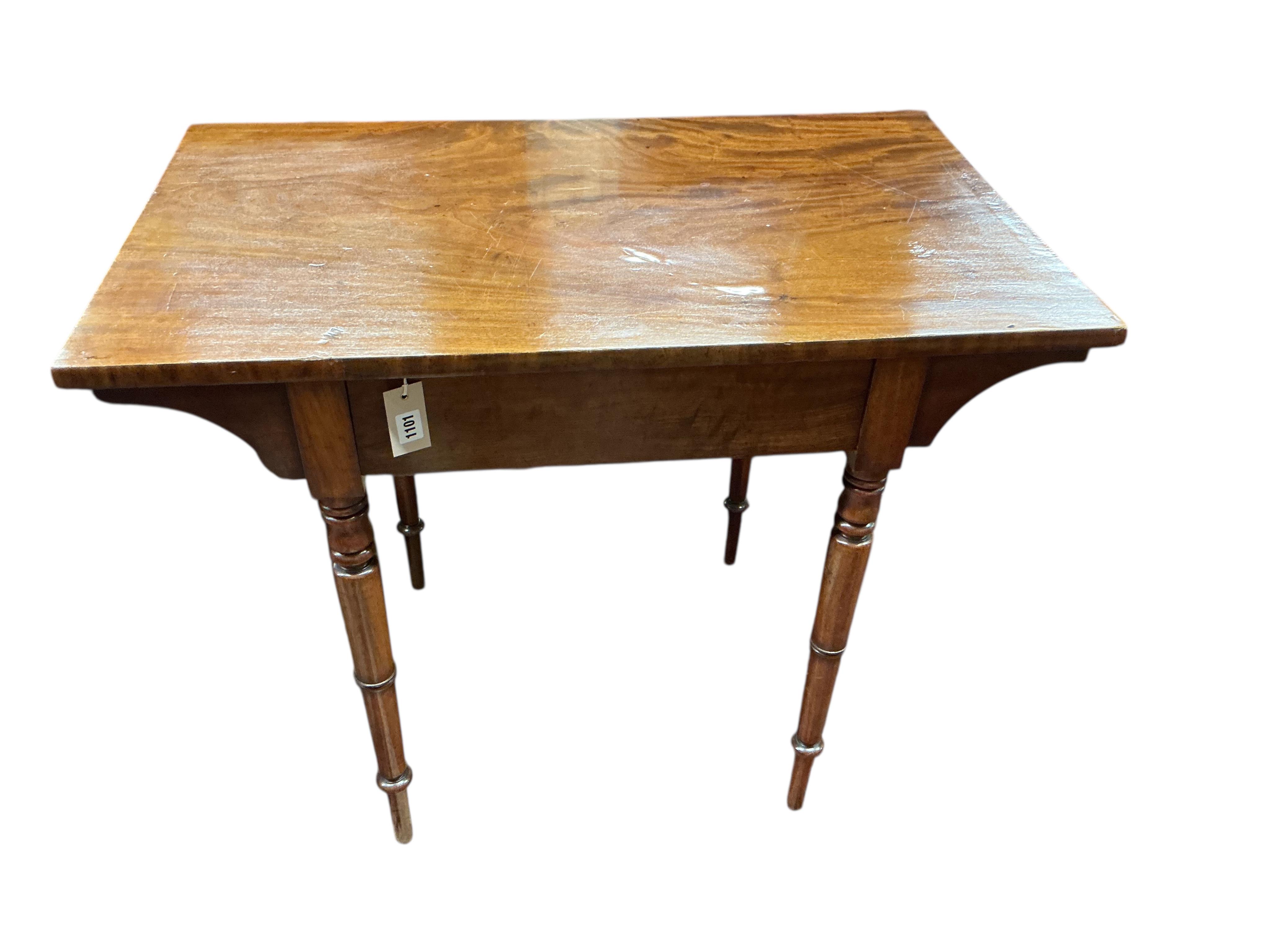 A Victorian rectangular mahogany side table, width 91cm, depth 55cm, height 74cm